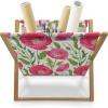Ambesonne Poppy Flower Magazine and Book Holder, Leaves and Petals Watercolors Bouquet Romance Inspiration Valentines Day, Floor Rack Decor for Interior of Home & Office, 22″ x 19″, Green Pink Cream(Green Pink Cream)
