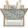 Ambesonne Poppy Flower Magazine and Book Holder, Leaves and Petals Watercolors Bouquet Romance Inspiration Valentines Day, Floor Rack Decor for Interior of Home & Office, 22″ x 19″, Green Pink Cream(Blue Coral Beige)