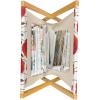 Ambesonne Poppy Flower Magazine and Book Holder, Leaves and Petals Watercolors Bouquet Romance Inspiration Valentines Day, Floor Rack Decor for Interior of Home & Office, 22″ x 19″, Green Pink Cream(Orange Olive Green White)