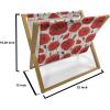 Ambesonne Poppy Flower Magazine and Book Holder, Leaves and Petals Watercolors Bouquet Romance Inspiration Valentines Day, Floor Rack Decor for Interior of Home & Office, 22″ x 19″, Green Pink Cream(Orange Olive Green White)