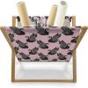 Ambesonne Purple Magazine and Book Holder, Unlucky Black Cat with Heart Filled Backdrop Valentines Day Animal Fun, Floor Rack Decor for Interior of Home & Office, 22″ x 19″, Lavender Pink Black(Pale Pink Black)