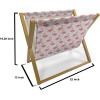 Ambesonne Purple Magazine and Book Holder, Unlucky Black Cat with Heart Filled Backdrop Valentines Day Animal Fun, Floor Rack Decor for Interior of Home & Office, 22″ x 19″, Lavender Pink Black(Beige Dark Coral Purple)