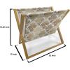 Ambesonne Purple Magazine and Book Holder, Valentine’s Day Couple Wedding Bride Heart Design Image, Floor Rack Decor for Interior of Home & Office, 22″ x 19″, Lavender and Purple(Caramel and Pale Yellow)