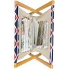 Ambesonne Purple Magazine and Book Holder, Valentine’s Day Couple Wedding Bride Heart Design Image, Floor Rack Decor for Interior of Home & Office, 22″ x 19″, Lavender and Purple(Red Dark Blue and White)