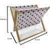 Ambesonne Purple Magazine and Book Holder, Valentine’s Day Couple Wedding Bride Heart Design Image, Floor Rack Decor for Interior of Home & Office, 22″ x 19″, Lavender and Purple(Navy Blue White Red)