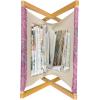 Ambesonne Romantic Magazine and Book Holder, Geometric Horizontal Oval Rows Drawn Along Little Hearts Valentines, Floor Rack Decor for Interior of Home & Office, 22″ x 19″, Almond Green and White(Pink and Mauve)