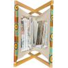 Ambesonne Romantic Magazine and Book Holder, Geometric Horizontal Oval Rows Drawn Along Little Hearts Valentines, Floor Rack Decor for Interior of Home & Office, 22″ x 19″, Almond Green and White(Marigold Burgundy)