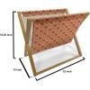 Ambesonne Romantic Magazine and Book Holder, Geometric Horizontal Oval Rows Drawn Along Little Hearts Valentines, Floor Rack Decor for Interior of Home & Office, 22″ x 19″, Almond Green and White(Dark Coral and Mustard)