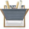 Ambesonne Romantic Magazine and Book Holder, Heart Pattern Lovers Valentines Day Honeymoon Girls Doodle Design, Floor Rack Decor for Interior of Home & Office, 22″ x 19″, Orange White(Blue and White)