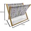 Ambesonne Romantic Magazine and Book Holder, Heart Pattern Lovers Valentines Day Honeymoon Girls Doodle Design, Floor Rack Decor for Interior of Home & Office, 22″ x 19″, Orange White(Purple)