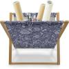 Ambesonne Romantic Magazine and Book Holder, Heart Pattern Lovers Valentines Day Honeymoon Girls Doodle Design, Floor Rack Decor for Interior of Home & Office, 22″ x 19″, Orange White(Navy Blue White)