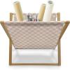 Ambesonne Romantic Magazine and Book Holder, Heart Pattern Lovers Valentines Day Honeymoon Girls Doodle Design, Floor Rack Decor for Interior of Home & Office, 22″ x 19″, Orange White(Peach Cream)