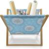 Ambesonne Romantic Magazine and Book Holder, Heart Pattern Lovers Valentines Day Honeymoon Girls Doodle Design, Floor Rack Decor for Interior of Home & Office, 22″ x 19″, Orange White(Sky Blue White)