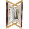 Ambesonne Romantic Magazine and Book Holder, Heart Pattern Lovers Valentines Day Honeymoon Girls Doodle Design, Floor Rack Decor for Interior of Home & Office, 22″ x 19″, Orange White(Dark Brown Vermilion)