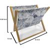 Ambesonne Romantic Magazine and Book Holder, Heart Pattern Lovers Valentines Day Honeymoon Girls Doodle Design, Floor Rack Decor for Interior of Home & Office, 22″ x 19″, Orange White(Blue Grey and White)