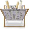 Ambesonne Romantic Magazine and Book Holder, Heart Pattern Lovers Valentines Day Honeymoon Girls Doodle Design, Floor Rack Decor for Interior of Home & Office, 22″ x 19″, Orange White(Purple)