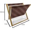 Ambesonne Romantic Magazine and Book Holder, Heart Pattern Lovers Valentines Day Honeymoon Girls Doodle Design, Floor Rack Decor for Interior of Home & Office, 22″ x 19″, Orange White(Dark Brown Vermilion)