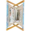 Ambesonne Romantic Magazine and Book Holder, Heart Pattern Lovers Valentines Day Honeymoon Girls Doodle Design, Floor Rack Decor for Interior of Home & Office, 22″ x 19″, Orange White(Sky Blue White)