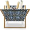 Ambesonne Romantic Magazine and Book Holder, Heart Pattern Lovers Valentines Day Honeymoon Girls Doodle Design, Floor Rack Decor for Interior of Home & Office, 22″ x 19″, Orange White(Royal Blue)