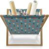 Ambesonne Romantic Magazine and Book Holder, Valentines Day Inspired Love Couple Sign Hearts and Retro Polka Dots, Floor Rack Decor for Interior of Home & Office, 22″ x 19″, Coral Pale Orange Blue(Blue Brown and Vermilion)