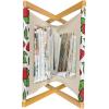 Ambesonne Romantic Magazine and Book Holder, Valentines Day Inspired Love Couple Sign Hearts and Retro Polka Dots, Floor Rack Decor for Interior of Home & Office, 22″ x 19″, Coral Pale Orange Blue(Red Fern Green)