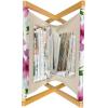 Ambesonne Romantic Magazine and Book Holder, Valentines Day Inspired Love Couple Sign Hearts and Retro Polka Dots, Floor Rack Decor for Interior of Home & Office, 22″ x 19″, Coral Pale Orange Blue(Fuchsia Yellow)