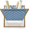 Ambesonne Romantic Magazine and Book Holder, Valentines Day Inspired Love Couple Sign Hearts and Retro Polka Dots, Floor Rack Decor for Interior of Home & Office, 22″ x 19″, Coral Pale Orange Blue(Navy Sky Blue White)