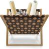Ambesonne Romantic Magazine and Book Holder, Valentines Day Inspired Love Couple Sign Hearts and Retro Polka Dots, Floor Rack Decor for Interior of Home & Office, 22″ x 19″, Coral Pale Orange Blue(Dark Brown Vermilion)