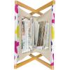 Ambesonne Romantic Magazine and Book Holder, Valentines Day Inspired Love Couple Sign Hearts and Retro Polka Dots, Floor Rack Decor for Interior of Home & Office, 22″ x 19″, Coral Pale Orange Blue(Dark Blue Yellow)