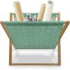 Ambesonne Romantic Magazine and Book Holder, Valentines Day Inspired Love Couple Sign Hearts and Retro Polka Dots, Floor Rack Decor for Interior of Home & Office, 22″ x 19″, Coral Pale Orange Blue(Turquoise and Yellow)