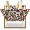 Ambesonne Romantic Magazine and Book Holder, Valentines Day Inspired Love Couple Sign Hearts and Retro Polka Dots, Floor Rack Decor for Interior of Home & Office, 22″ x 19″, Coral Pale Orange Blue(Red Fern Green)