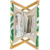 Ambesonne Romantic Magazine and Book Holder, Valentines Day Inspired Love Couple Sign Hearts and Retro Polka Dots, Floor Rack Decor for Interior of Home & Office, 22″ x 19″, Coral Pale Orange Blue(Hunter Green Yellow)