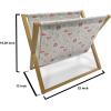 Ambesonne Romantic Magazine and Book Holder, Valentines Day Inspired Love Couple Sign Hearts and Retro Polka Dots, Floor Rack Decor for Interior of Home & Office, 22″ x 19″, Coral Pale Orange Blue(Salmon Amber White)