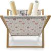 Ambesonne Romantic Magazine and Book Holder, Valentines Day Inspired Love Couple Sign Hearts and Retro Polka Dots, Floor Rack Decor for Interior of Home & Office, 22″ x 19″, Coral Pale Orange Blue(Salmon Amber White)