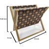 Ambesonne Romantic Magazine and Book Holder, Valentines Day Inspired Love Couple Sign Hearts and Retro Polka Dots, Floor Rack Decor for Interior of Home & Office, 22″ x 19″, Coral Pale Orange Blue(Dark Brown Vermilion)