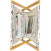 Ambesonne Romantic Magazine and Book Holder, Valentines Day Inspired Love Couple Sign Hearts and Retro Polka Dots, Floor Rack Decor for Interior of Home & Office, 22″ x 19″, Coral Pale Orange Blue(Vermilion Black White)