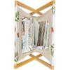 Ambesonne Romantic Magazine and Book Holder, Wild Cats Passion Theme Lovers Valentine’s Rose Petals Arrows Eros, Floor Rack Decor for Interior of Home & Office, 22″ x 19″, Vermilion Pale Grey(Burnt Orange Fern Green)