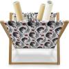 Ambesonne Romantic Magazine and Book Holder, Wild Cats Passion Theme Lovers Valentine’s Rose Petals Arrows Eros, Floor Rack Decor for Interior of Home & Office, 22″ x 19″, Vermilion Pale Grey(Vermilion Pale Grey)