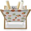 Ambesonne Romantic Magazine and Book Holder, Wild Cats Passion Theme Lovers Valentine’s Rose Petals Arrows Eros, Floor Rack Decor for Interior of Home & Office, 22″ x 19″, Vermilion Pale Grey(Burnt Orange Fern Green)