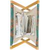 Ambesonne Romantic Magazine and Book Holder, Wild Cats Passion Theme Lovers Valentine’s Rose Petals Arrows Eros, Floor Rack Decor for Interior of Home & Office, 22″ x 19″, Vermilion Pale Grey(Pale Caramel Dark Brown)