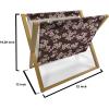 Ambesonne Romantic Magazine and Book Holder, Wild Cats Passion Theme Lovers Valentine’s Rose Petals Arrows Eros, Floor Rack Decor for Interior of Home & Office, 22″ x 19″, Vermilion Pale Grey(Brown Pale Pink)