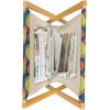 Ambesonne Romantic Magazine and Book Holder, Wild Cats Passion Theme Lovers Valentine’s Rose Petals Arrows Eros, Floor Rack Decor for Interior of Home & Office, 22″ x 19″, Vermilion Pale Grey(Yellow Green Orange)