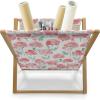 Ambesonne Romantic Magazine and Book Holder, Wild Cats Passion Theme Lovers Valentine’s Rose Petals Arrows Eros, Floor Rack Decor for Interior of Home & Office, 22″ x 19″, Vermilion Pale Grey(Coral and Reseda Green)