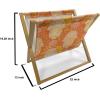 Ambesonne Romantic Magazine and Book Holder, Wild Cats Passion Theme Lovers Valentine’s Rose Petals Arrows Eros, Floor Rack Decor for Interior of Home & Office, 22″ x 19″, Vermilion Pale Grey(Orange Yellow and White)