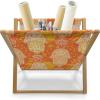 Ambesonne Romantic Magazine and Book Holder, Wild Cats Passion Theme Lovers Valentine’s Rose Petals Arrows Eros, Floor Rack Decor for Interior of Home & Office, 22″ x 19″, Vermilion Pale Grey(Orange Yellow and White)
