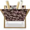 Ambesonne Romantic Magazine and Book Holder, Wild Cats Passion Theme Lovers Valentine’s Rose Petals Arrows Eros, Floor Rack Decor for Interior of Home & Office, 22″ x 19″, Vermilion Pale Grey(Brown Pale Pink)