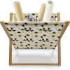Ambesonne Roses Magazine and Book Holder, Romantic Valentine’s Day Pattern in Pastel Tones, Floor Rack Decor for Interior of Home & Office, 22″ x 19″, Rose Mauve(Mustard White)