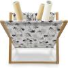 Ambesonne Roses Magazine and Book Holder, Romantic Valentine’s Day Pattern in Pastel Tones, Floor Rack Decor for Interior of Home & Office, 22″ x 19″, Rose Mauve(Charcoal Grey Yellow)