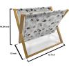 Ambesonne Roses Magazine and Book Holder, Romantic Valentine’s Day Pattern in Pastel Tones, Floor Rack Decor for Interior of Home & Office, 22″ x 19″, Rose Mauve(Charcoal Grey Yellow)