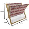 Ambesonne Spring Magazine and Book Holder, Blossoms Forms Heart Shapes Valentine’s Day Orderly Repeated Illustration, Floor Rack Decor for Interior of Home & Office, 22″ x 19″, White Pale Fuchsia(Red White)
